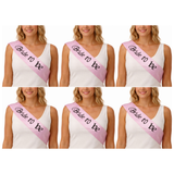 6x Bride To Be Hens Night Sash Bulk Pack - Light Pink (Satin Bridal Party Accessory)