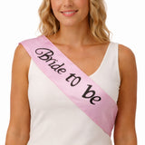 Bride To Be Hens Night Sash - Light Pink (Satin Bridal Party Accessory)
