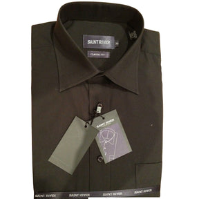 Mens Plus Size Business Dress Shirt - Big & Tall Large Formal Shirts - Black