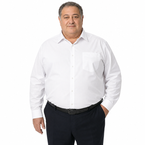 Mens BUSINESS SHIRT Plus Size King Big Large Formal S M L XL XXL 3XL 4XL 5XL - White - 54 (6XL)
