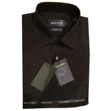 Mens BUSINESS SHIRT Plus Size King Big Large Formal S M L XL XXL 3XL 4XL 5XL - Black