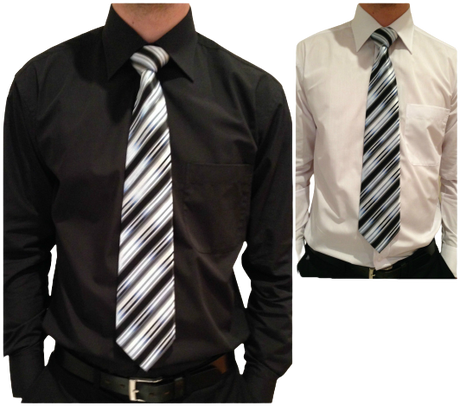 Mens BUSINESS SHIRT Plus Size King Big Large Formal S M L XL XXL 3XL 4XL 5XL - Black