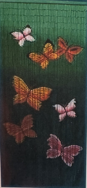 Deluxe Handmade Bamboo Door Curtain - Butterflies (90x200cm Room Divider Strands/Wall Art)