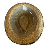 Mens Straw Trilby Hat with Camouflage Band - Natural (One Size - 58cm)