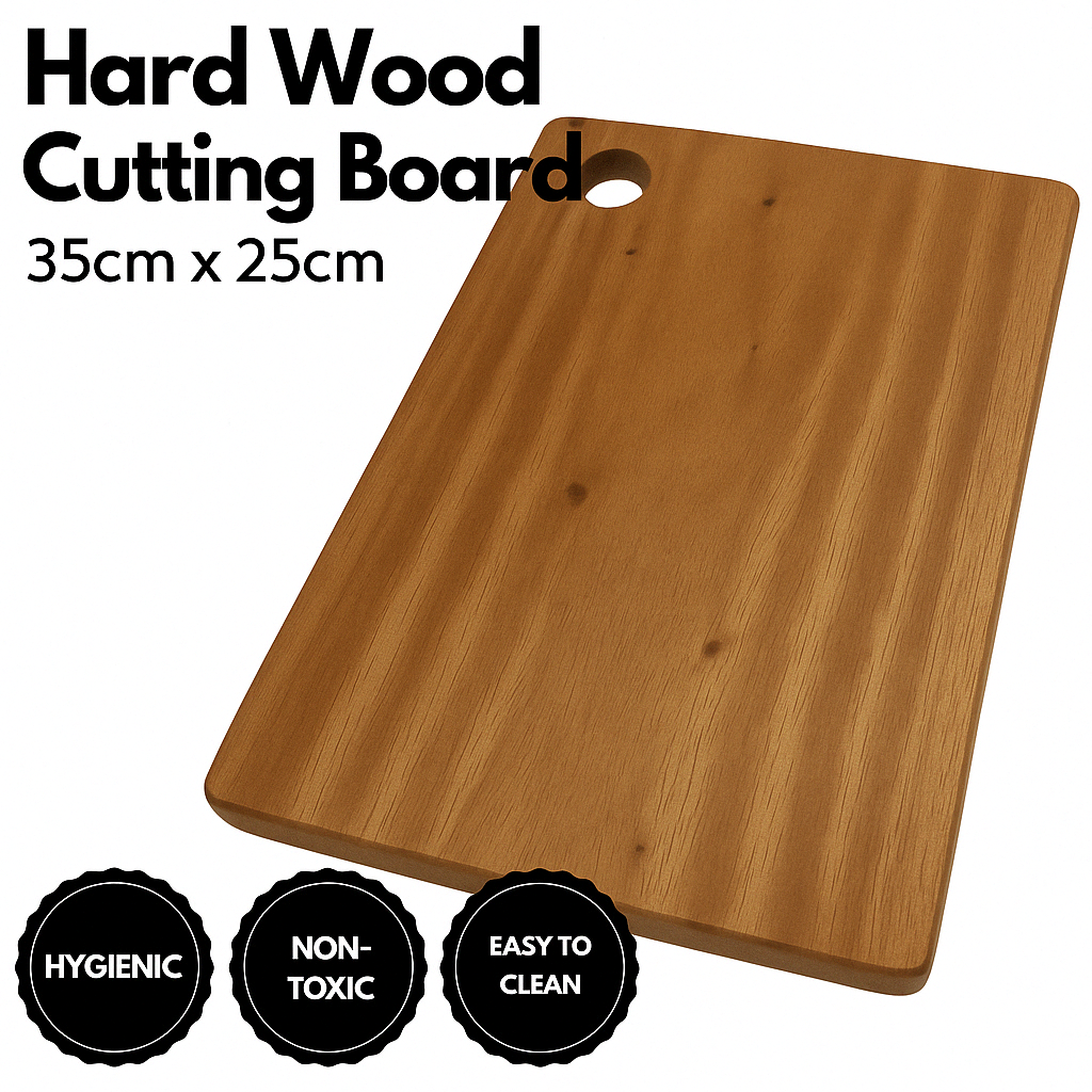 Medium Natural Hard Wood Acacia Chopping Board - 35x25x2cm