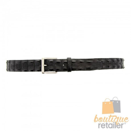 Mens Genuine Crocodile Leather Belt (Hornback) - Black (Made in Australia)