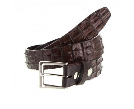 Genuine Crocodile Horn Back Leather Belt MADE IN AUSTRALIA Premium Skin Mens - Brown - 44""