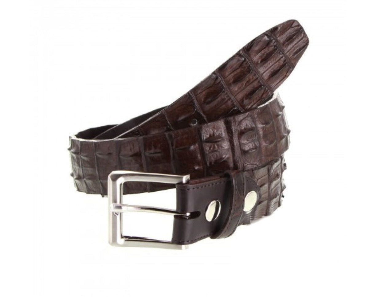Genuine Crocodile Horn Back Leather Belt MADE IN AUSTRALIA Premium Skin Mens - Black