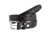 Genuine Crocodile Horn Back Leather Belt MADE IN AUSTRALIA Premium Skin Mens - Black