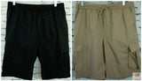 CARGO SHORTS Elastic Waist 100% COTTON Army Pocket Mens Drawstrings 0526 - Black Coal