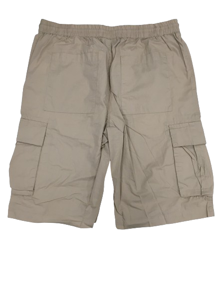 CARGO SHORTS Elastic Waist 100% COTTON Army Pocket Mens Drawstrings 0526 - Black Coal