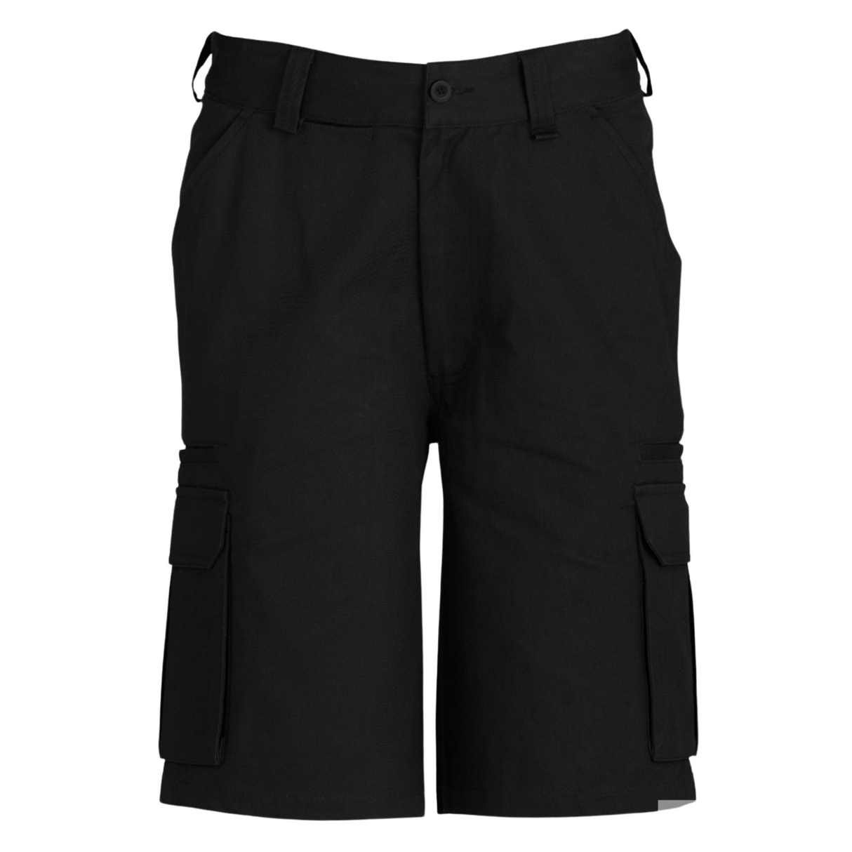 Mens 100% Cotton Cargo Shorts - Black (Heavy Duty Drill Work/Tradie)