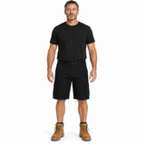 Mens 100% Cotton Cargo Shorts - Black (Heavy Duty Drill Work/Tradie)