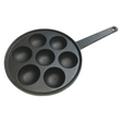 1x 7 Hole Dimple Cast Iron Poffertjes Mini Dutch Pancake Pan with Handles (Pack)