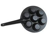 7 Hole Dimple Cast Iron Poffertjes Mini Dutch Pancake Pan with Handles