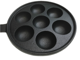 7 Hole Dimple Cast Iron Poffertjes Mini Dutch Pancake Pan with Handles