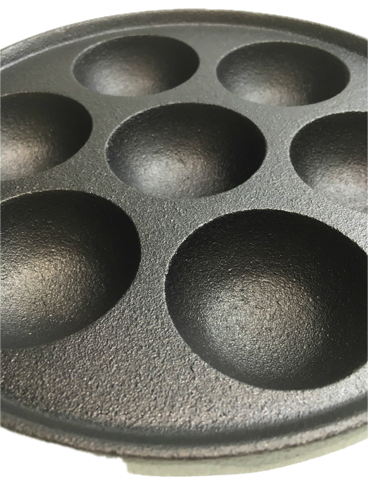 7 Hole Dimple Cast Iron Poffertjes Mini Dutch Pancake Pan with Handles