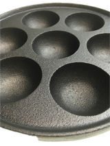 7 Hole Dimple Cast Iron Poffertjes Mini Dutch Pancake Pan with Handles