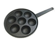 7 Hole Dimple Cast Iron Poffertjes Mini Dutch Pancake Pan with Handles
