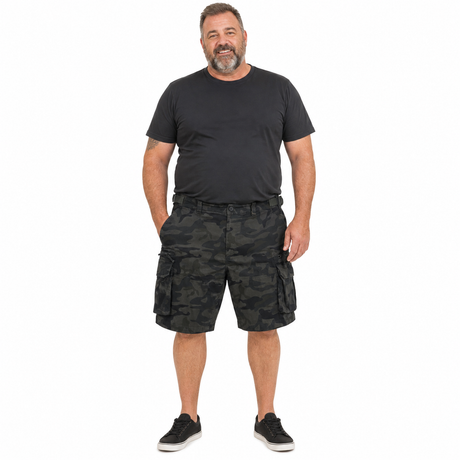 Mens Deluxe 100% Cotton Cargo Shorts - Camo (Heavy Duty Drill Work/Tradie)