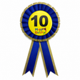 10th Birthday Blue Ribbon Badge Rosette - Childrens Award (Party Favour/Fancy Dress)