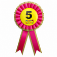5th Birthday Pink Ribbon Badge Rosette - Childrens Award (Party Favour/Fancy Dress)