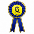 6th Birthday Blue Ribbon Badge Rosette - Childrens Award (Party Favour/Fancy Dress)