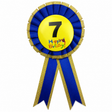 7th Birthday Blue Ribbon Badge Rosette - Childrens Award (Party Favour/Fancy Dress)