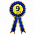 9th Birthday Blue Ribbon Badge Rosette - Childrens Award (Party Favour/Fancy Dress)