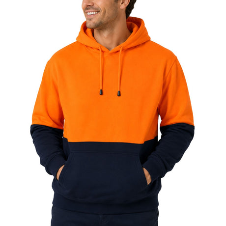 HI VIS Polar Fleece Hoodie Jumper - Orange (High Visibility Safety Workwear Jacket)