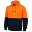 HI VIS Polar Fleece Hoodie Jumper - Orange (High Visibility Safety Workwear Jacket)