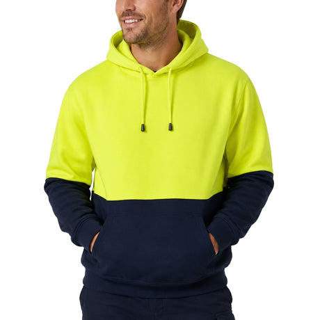 HI VIS Polar Fleece Hoodie Jumper - Yellow (High Visibility Safety Workwear Jacket)