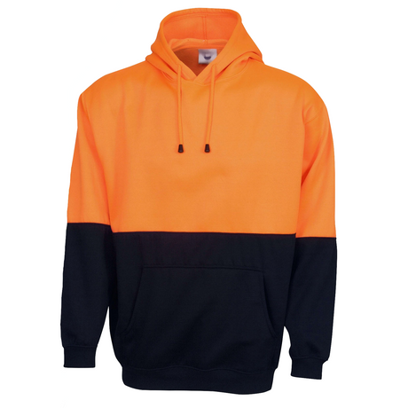 HI VIS POLAR FLEECE HOODIE Jumper Safety Workwear Fleecy Jacket Unisex - Orange