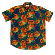 Mens HAWAIIAN SHIRT Beach 100% VISCOSE Surf Floral Party Short Sleeve - Navy - S