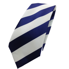 AFL Carlton Blues Mens Footy Neck Tie - Navy Blue/White Stripe