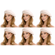 6x White French Beret Hat Bulk Pack - Unisex Military Style Winter Cap