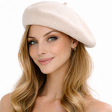 6x White French Beret Hat Bulk Pack - Unisex Military Style Winter Cap