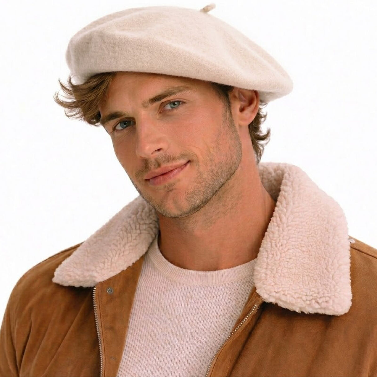 White French Beret Hat - Unisex Military Style Winter Cap