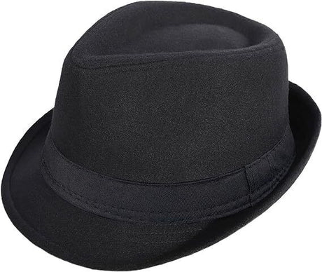 Felt Fedora/Trilby Hat - Black - One Size (Gangster/Jazz)