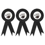 3x Graduation Ribbon Badge Rosette Pack - University Award (Party Favour)