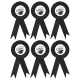 6x Graduation Ribbon Badge Rosette Bulk Pack - University Award (Party Favour)