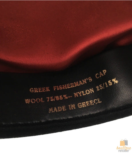 GREEK FISHERMAN Cap Hat Winter Wool Blend MADE IN GREECE Classic Ivy Sailor - Black