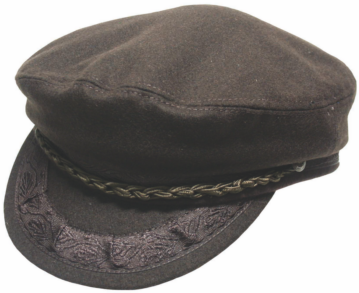 GREEK FISHERMAN Cap Hat Winter Wool Blend MADE IN GREECE Classic Ivy Sailor - Brown