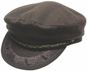 Brown Greek Fisherman Cap - Classic Winter Wool Blend Sailor Hat (Made in Greece)