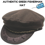 GREEK FISHERMAN Cap Hat Winter Wool Blend MADE IN GREECE Classic Ivy Sailor - Brown