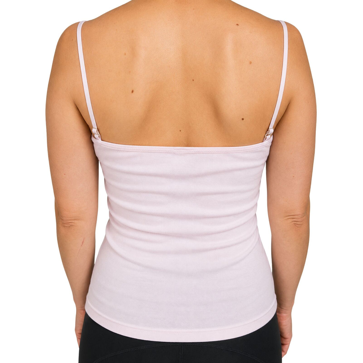 Womens 100% Cotton Camisole Top - Pink (Basic Singlet Tank Top w/ Strap)