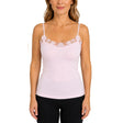 Womens Camisole Top 100% Cotton Cami Strap Singlet Basic Tank Shirt - Pink - 20-22