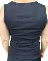 Womens Sleeveless Singlet Tank Top - Black (Summer Basic Shirt w/ Lace Motif Front)