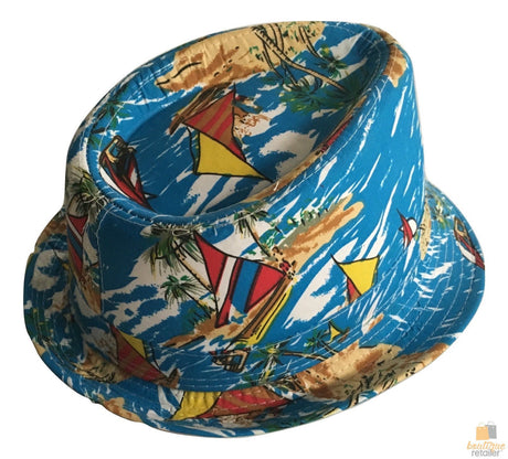 HAWAIIAN HAT Trilby Fedora Summer Sun Cap Summer Beach Costume Party