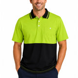 HI VIS Short Sleeve Polo Shirt - Yellow/Navy (High Visibility Fluro Safety Workwear)